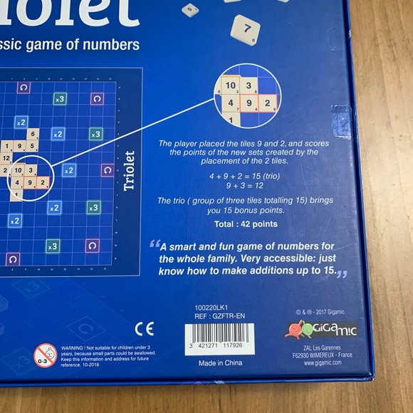 Triolet Number Tile Fun Family Board Game DJ 1996 Hachette Boardgames COMPLETE - Picture 8 of 10